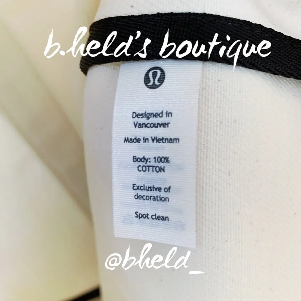 lululemon Daily Multi-Pocket Tote *Canvas Bag 20L in Natural/Black Brand New NWT